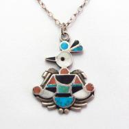 【Dan Simplicio】Zuni Antique Thunderbird Fob Necklace c.1930～