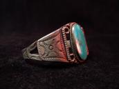 Vintage Ingot Silver Cuff w/HighGrade Blue Gem TQ