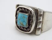 Vintage Navajo Square No.8 Turquoise Ring in Silver c.1955～