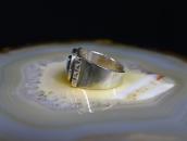 Vintage Navajo Square No.8 Turquoise Ring in Silver c.1955～