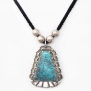 Attr. to【Fred Peshlakai】Necklace w/Burnham Turquoise c.1950～