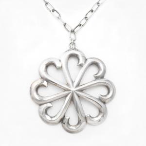 【NAVAJO GUILD】Sandcast Top w/Hand Made Chain Necklace c.1950