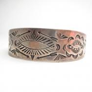 Antique Arrow & 卍 Stamped Silver Cuff Bracelet  c.1925～