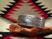 Antique Arrow & 卍 Stamped Silver Cuff Bracelet  c.1925～