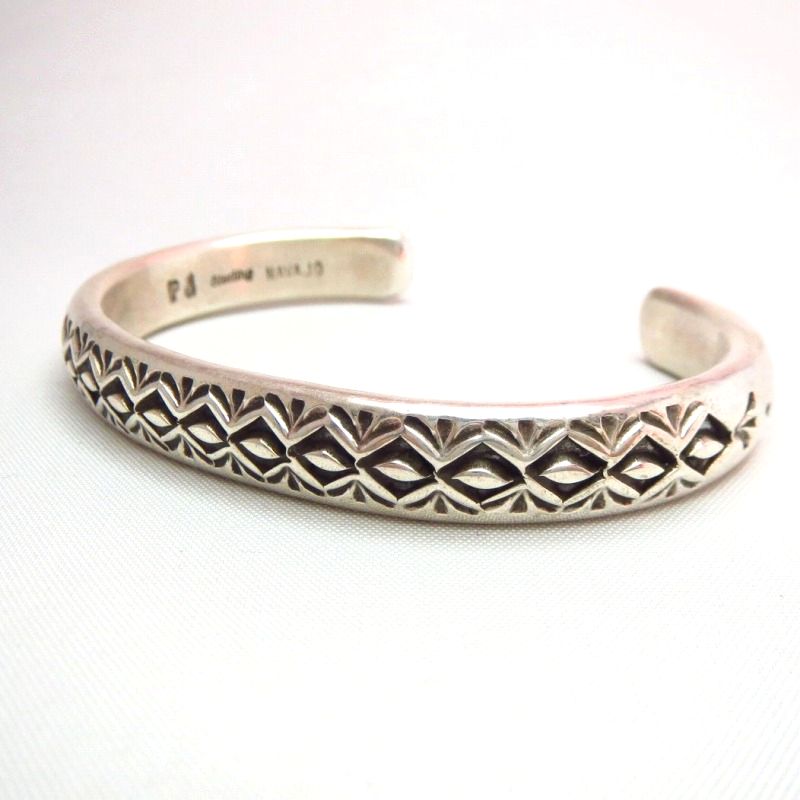 P.Johnson Stamped Silver Cuff Bracelets