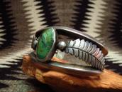 Vintage Leaf Patched Heavy Silver Cuff w/TQ c.1960