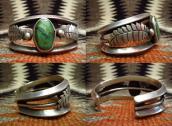Vintage Leaf Patched Heavy Silver Cuff w/TQ c.1960
