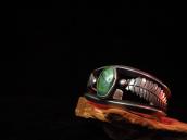 Vintage Leaf Patched Heavy Silver Cuff w/TQ c.1960