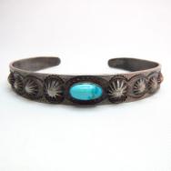 Antique Repos & Stamped Cuff w/Oval TQ  c.1930