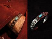 Antique Repos & Stamped Cuff w/Oval TQ  c.1930