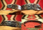 Antique Repos & Stamped Cuff w/Oval TQ  c.1930