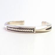 【Clendon Pete】 Navajo "FlatTop" Heavy Silver Wire Cuff 1 S-M