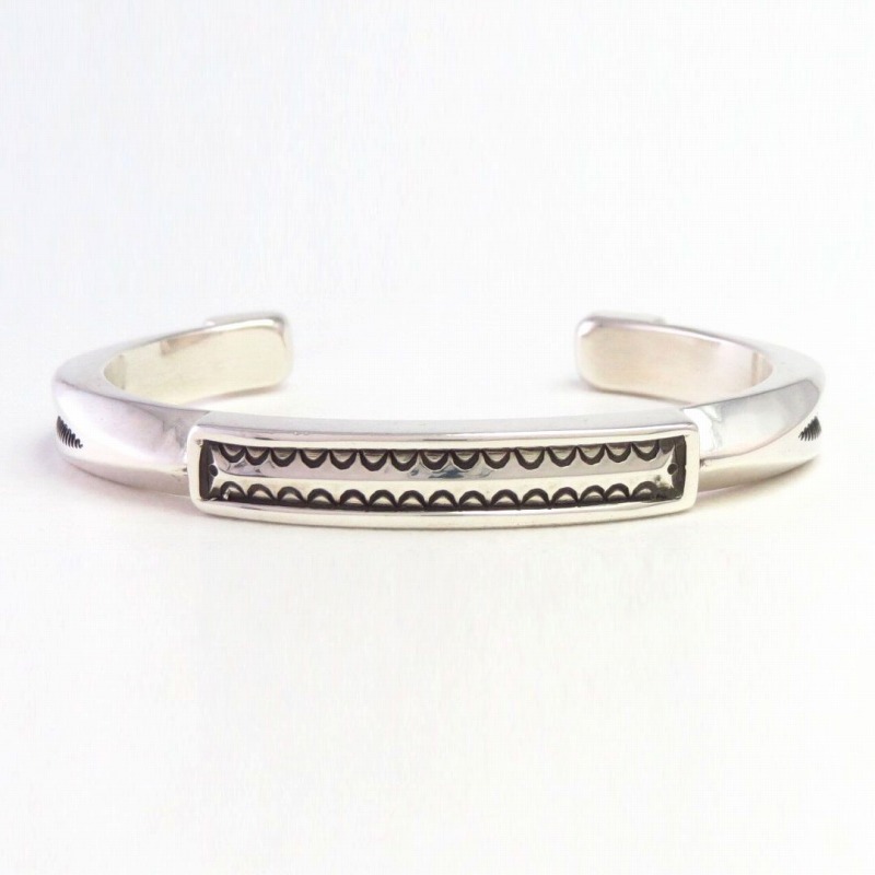 【Clendon Pete】 Navajo "FlatTop" Heavy Silver Wire Cuff 2 M