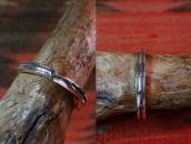 【Clendon Pete】 Navajo "FlatTop" Heavy Silver Wire Cuff 2 M