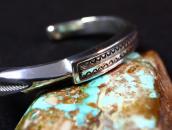 【Clendon Pete】 Navajo "FlatTop" Heavy Silver Wire Cuff 2 M