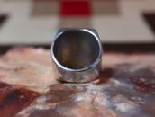 Vtg Zuni Multi-Stone Inlay Square Face Silver Ring  c.1975～