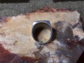 Vtg Zuni Multi-Stone Inlay Square Face Silver Ring  c.1975～