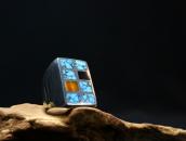 Vtg Zuni Multi-Stone Inlay Square Face Silver Ring  c.1975～