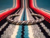 Vintage Twisted Silver Wire Cuff Small c.1960～