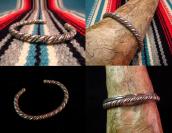 Vintage Twisted Silver Wire Cuff Small c.1960～