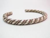 Vintage Twisted Silver Wire Cuff Small c.1960～
