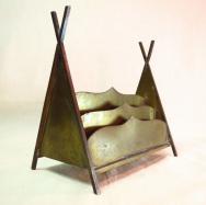 Vintage Tipi Shape Brass Desk Letter Stand