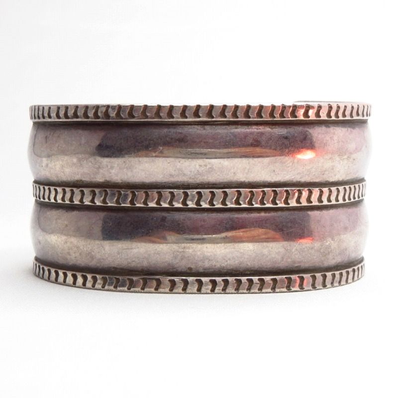 Ambrose Roanhorse Ingot Silver Wide Cuff Bracelet  c.1940