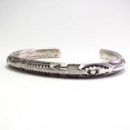 Antique Arrows Stamped Silver Triangular Wire Cuff  c.1915～