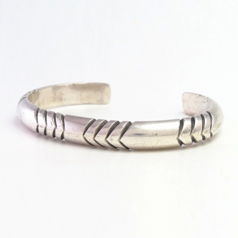 Vintage Navajo Filed Silver Half-Round Wire Cuff  c.1940～