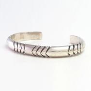 Vintage Navajo Filed Silver Half-Round Wire Cuff  c.1940～