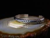 Vintage Navajo Filed Silver Half-Round Wire Cuff  c.1940～