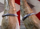 Vintage Navajo Filed Silver Half-Round Wire Cuff  c.1940～