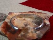 Vintage Navajo Filed Silver Half-Round Wire Cuff  c.1940～