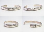 Vintage Navajo Filed Silver Half-Round Wire Cuff  c.1940～