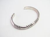Vintage Navajo Filed Silver Half-Round Wire Cuff  c.1940～