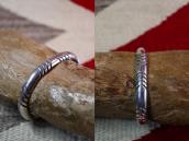 Vintage Navajo Filed Silver Half-Round Wire Cuff  c.1940～