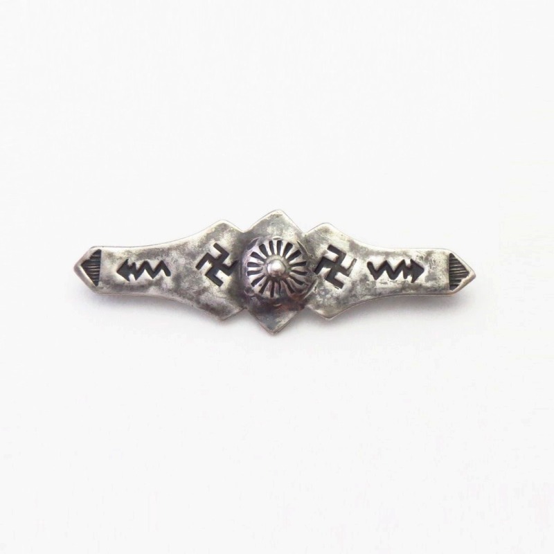 【Ganscraft】Antique 卍 Stamped Small Pin in Coin Silver c.1930