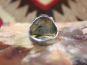 Early Navajo Silver Men's Ring w/Spiderweb Turquoise  c.1920