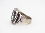 Early Navajo Silver Men's Ring w/Spiderweb Turquoise  c.1920