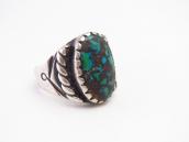 Early Navajo Silver Men's Ring w/Spiderweb Turquoise  c.1920
