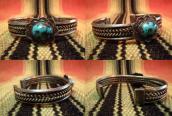 Vintage Twistedwire Cuff w/Blue Diamond TQ  c.1950
