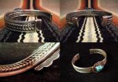 Vintage Twistedwire Cuff w/Blue Diamond TQ  c.1950