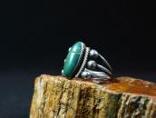 Early Navajo SplitShank Men's Ring w/Green Turquoise c.1910～