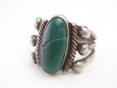 Early Navajo SplitShank Men's Ring w/Green Turquoise c.1910～