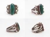 Early Navajo SplitShank Men's Ring w/Green Turquoise c.1910～