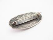 Antique Navajo Stamped Silver Concho Pin w/Turquoise  c.1930