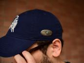 Antique Navajo Stamped Silver Concho Pin w/Turquoise  c.1930