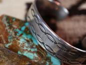 Historic Navajo Stamped Ingot Silver Cuff Bracelet  c.1890～