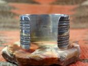 Atq Navajo Chiseled & Stamped Ingot Silver Wide Cuff c.1910～