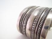 Atq Navajo Chiseled & Stamped Ingot Silver Wide Cuff c.1910～